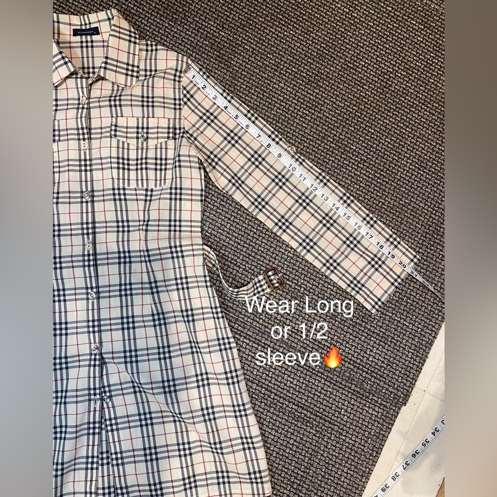 Burberry Nova Check BELTED Button Down Shirt Dress🔥NEW🔥Womens SM/Youth XL (12) - Picture 4 of 17